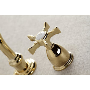 Hamilton KS3122NX Two-Handle 3-Hole Wall Mount Bathroom Faucet, Polished Brass