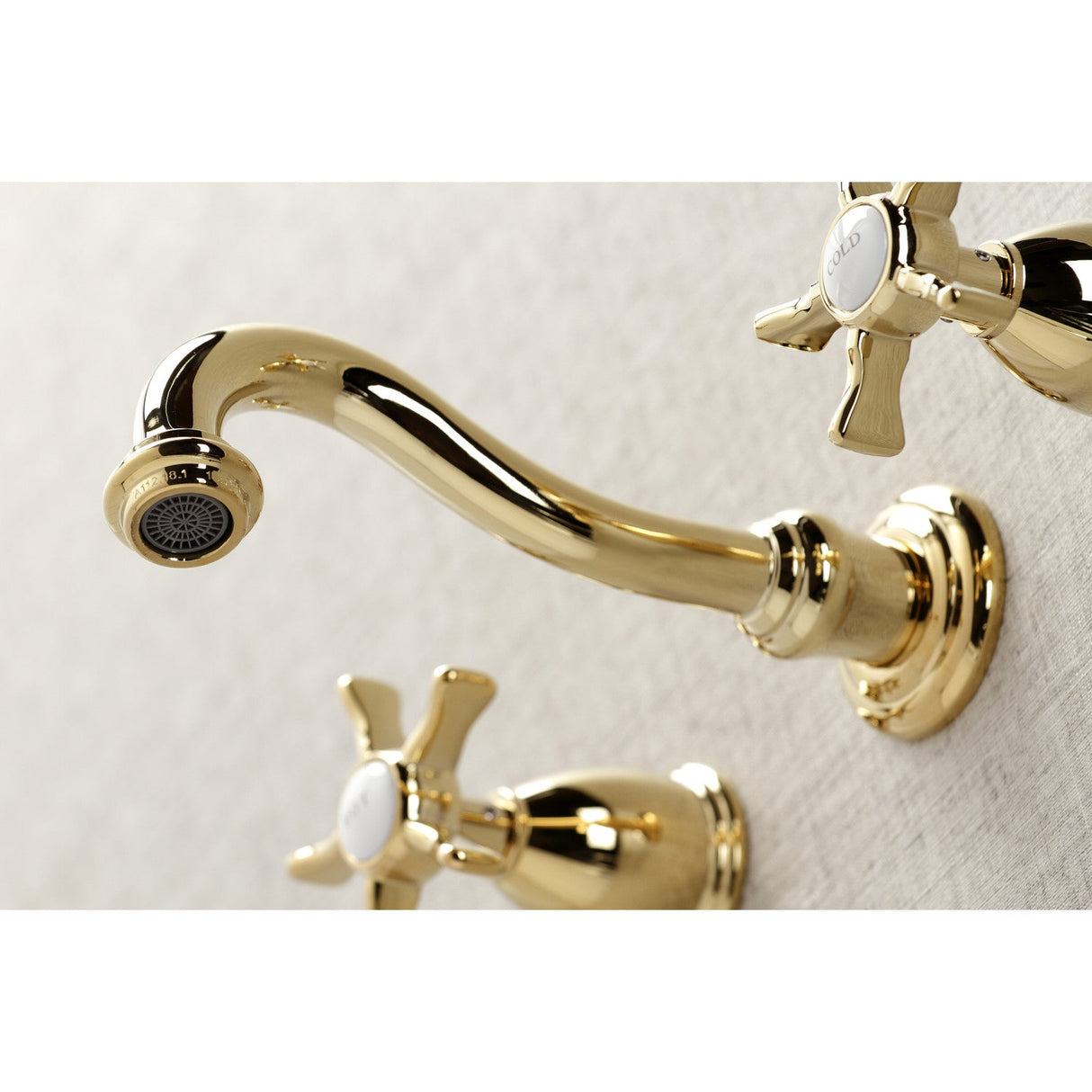Hamilton KS3122NX Two-Handle 3-Hole Wall Mount Bathroom Faucet, Polished Brass