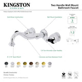 Duchess KS3122PKL Two-Handle Wall Mount Bathroom Faucet, Polished Brass