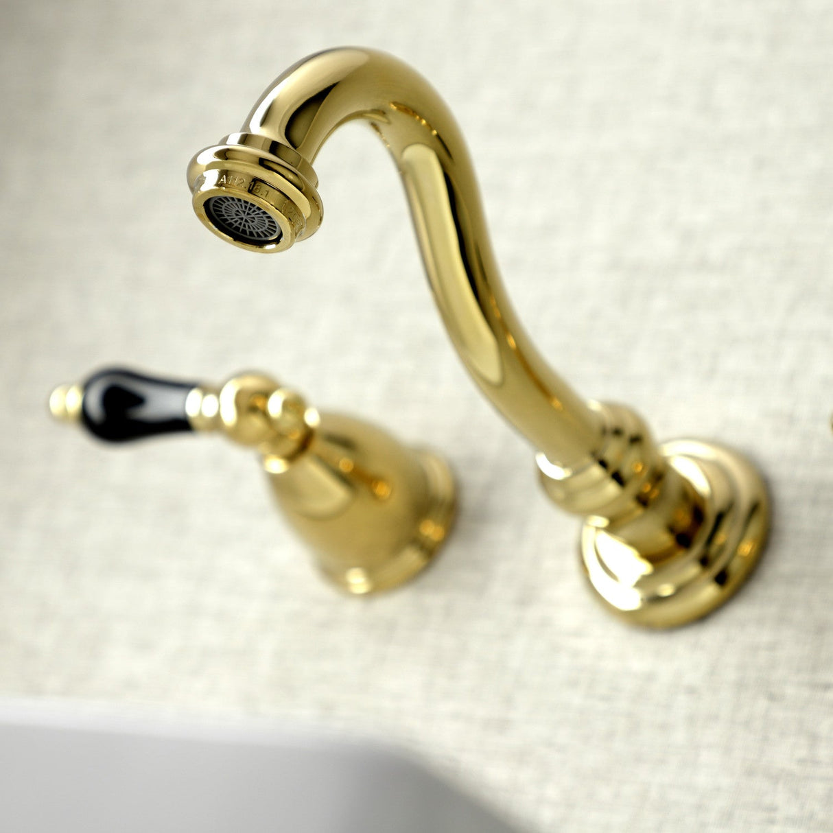 Duchess KS3122PKL Two-Handle Wall Mount Bathroom Faucet, Polished Brass