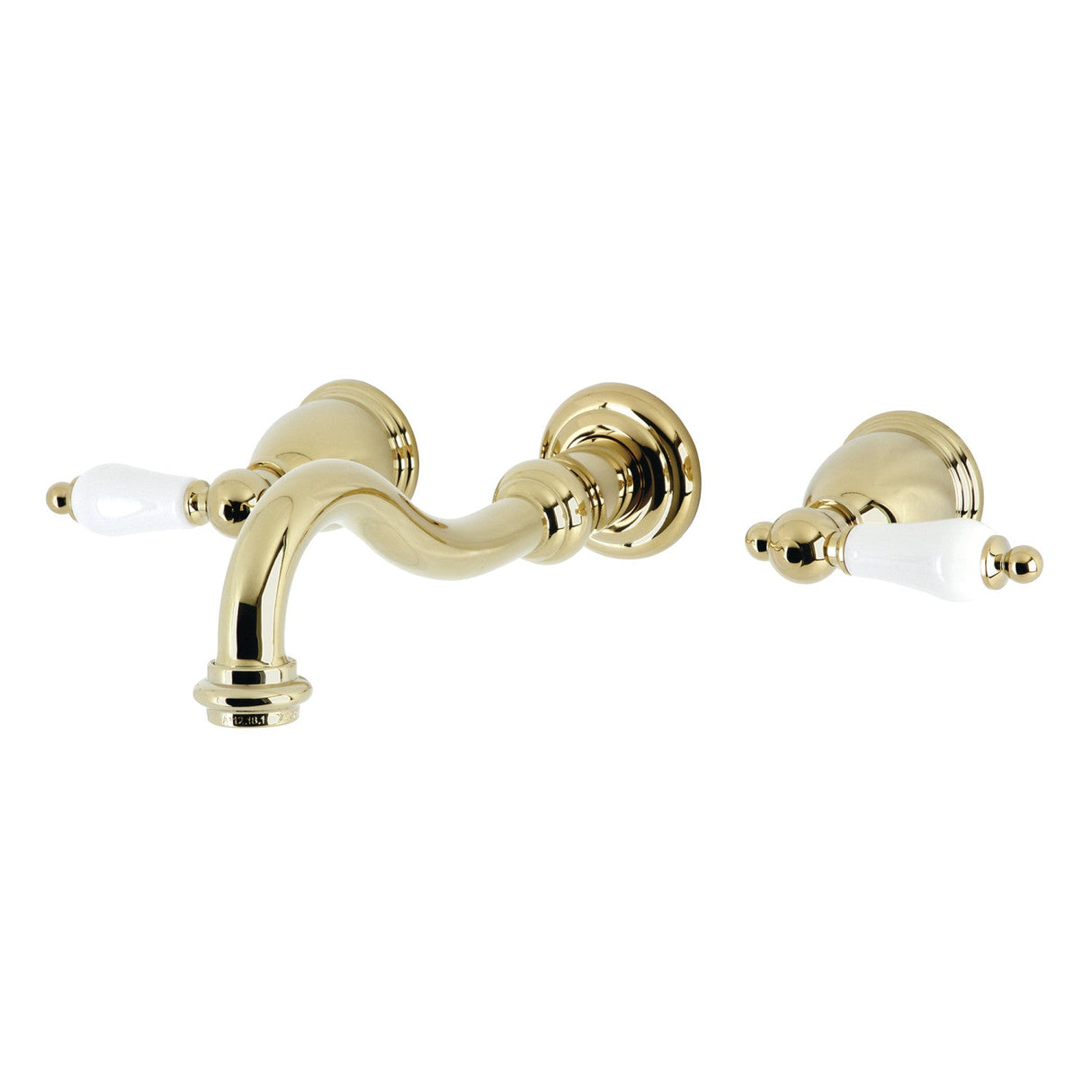 Vintage KS3122PL Two-Handle 3-Hole Wall Mount Bathroom Faucet, Polished Brass