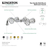 Belknap KS3122RX Two-Handle 3-Hole Wall Mount Bathroom Faucet, Polished Brass