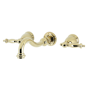 Templeton KS3122TL Two-Handle 3-Hole Wall Mount Bathroom Faucet, Polished Brass