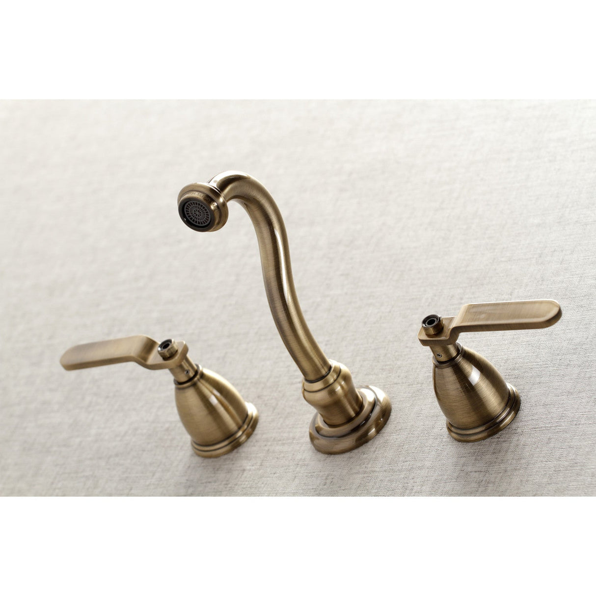 Whitaker KS3123KL Two-Handle 3-Hole Wall Mount Bathroom Faucet, Antique Brass
