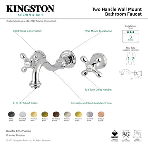 Vintage KS3125AX Two-Handle 3-Hole Wall Mount Bathroom Faucet, Oil Rubbed Bronze