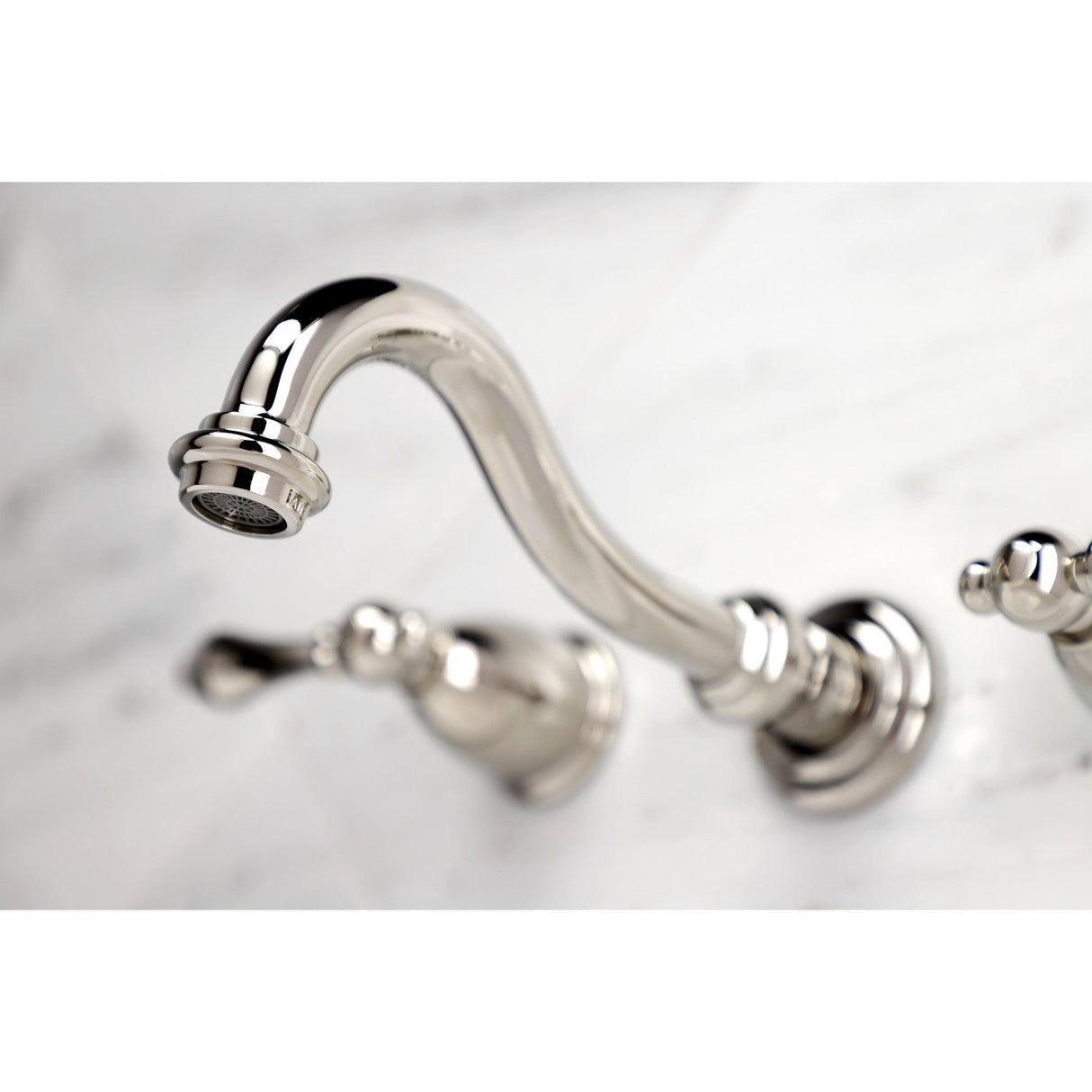 Vintage KS3126AL Two-Handle 3-Hole Wall Mount Bathroom Faucet, Polished Nickel