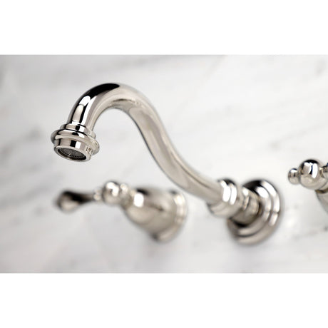 Vintage KS3126AL Two-Handle 3-Hole Wall Mount Bathroom Faucet, Polished Nickel