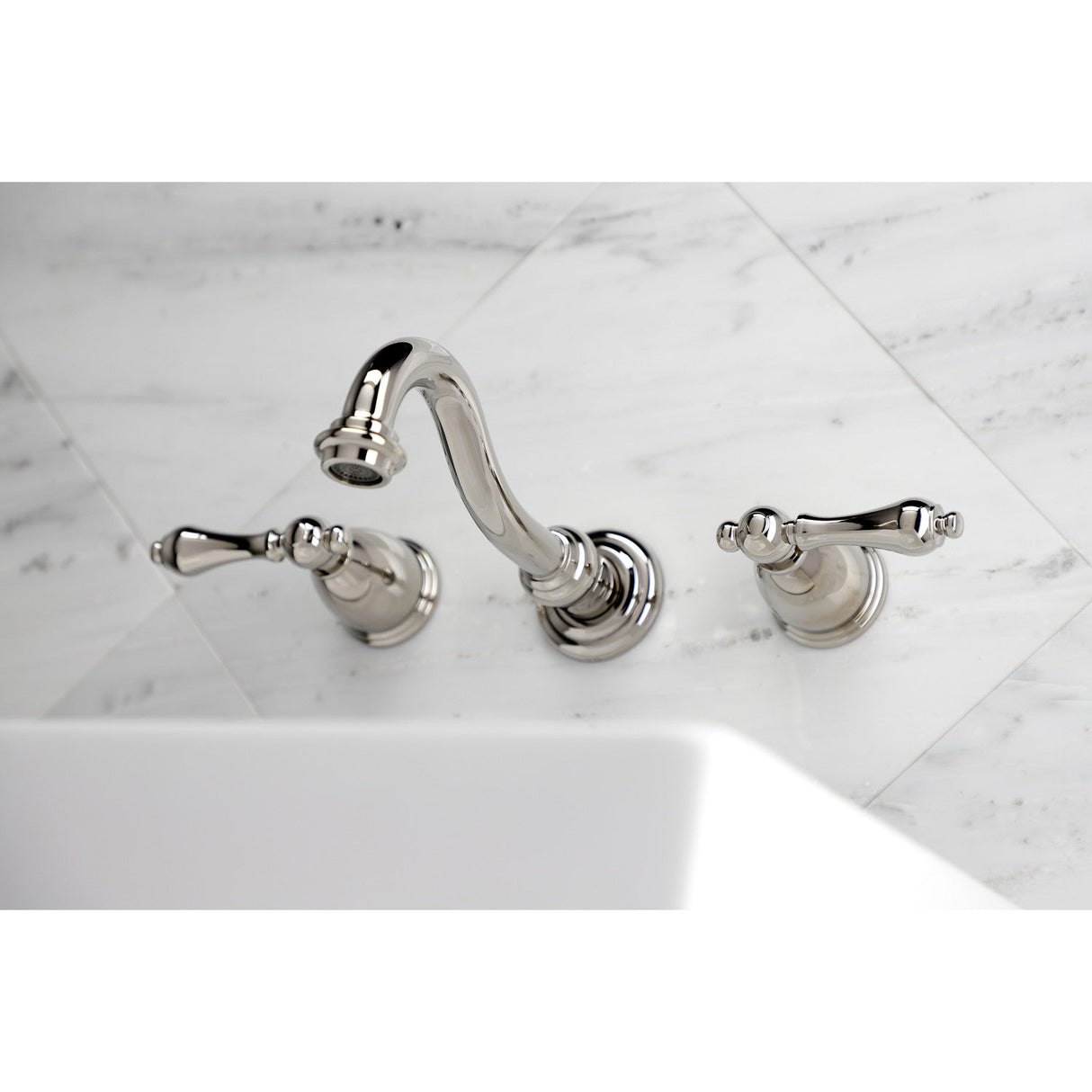 Vintage KS3126AL Two-Handle 3-Hole Wall Mount Bathroom Faucet, Polished Nickel