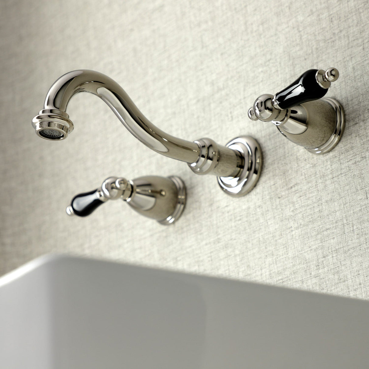 Duchess KS3126PKL Two-Handle Wall Mount Bathroom Faucet, Polished Nickel