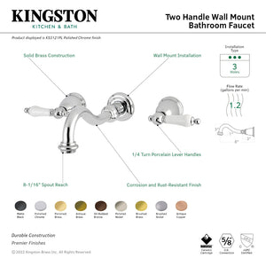 Vintage KS3126PL Two-Handle 3-Hole Wall Mount Bathroom Faucet, Polished Nickel