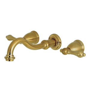 Vintage KS3127AL Two-Handle 3-Hole Wall Mount Bathroom Faucet, Brushed Brass