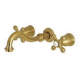 Vintage KS3127AX Two-Handle 3-Hole Wall Mount Bathroom Faucet, Brushed Brass