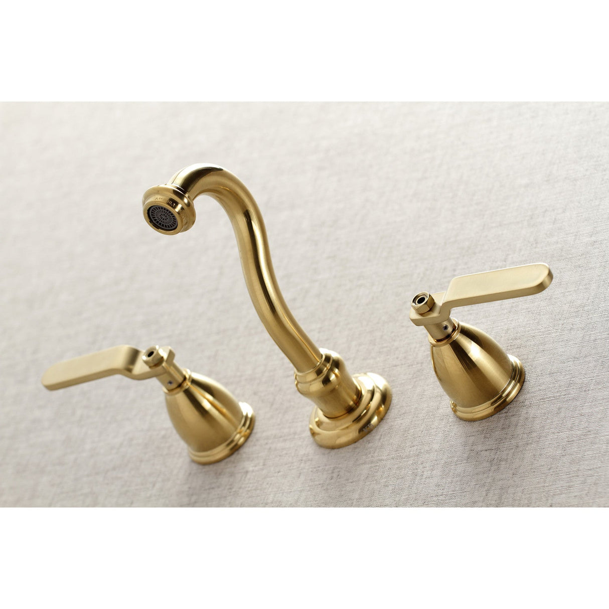 Whitaker KS3127KL Two-Handle 3-Hole Wall Mount Bathroom Faucet, Brushed Brass