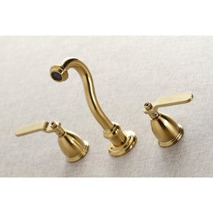 Whitaker KS3127KL Two-Handle 3-Hole Wall Mount Bathroom Faucet, Brushed Brass