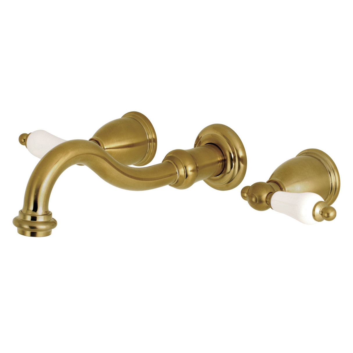 Vintage KS3127PL Two-Handle 3-Hole Wall Mount Bathroom Faucet, Brushed Brass