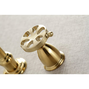 Belknap KS3127RX Two-Handle 3-Hole Wall Mount Bathroom Faucet, Brushed Brass