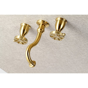 Belknap KS3127RX Two-Handle 3-Hole Wall Mount Bathroom Faucet, Brushed Brass