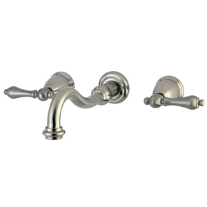 Vintage KS3128AL Two-Handle 3-Hole Wall Mount Bathroom Faucet, Brushed Nickel