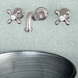 Vintage KS3128AX Two-Handle 3-Hole Wall Mount Bathroom Faucet, Brushed Nickel