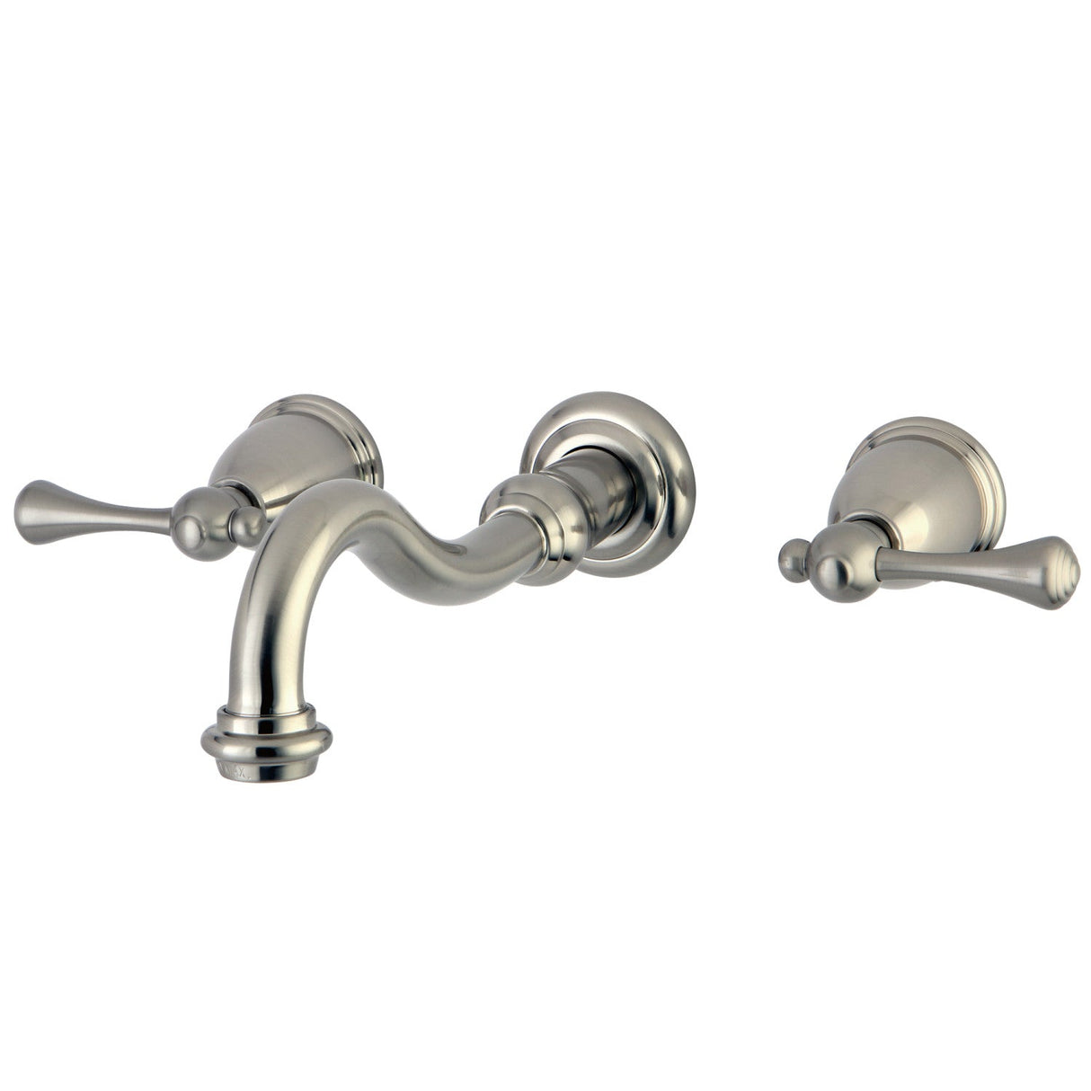 Vintage KS3128BL Two-Handle 3-Hole Wall Mount Bathroom Faucet, Brushed Nickel