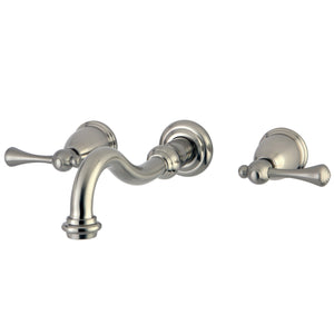 Vintage KS3128BL Two-Handle 3-Hole Wall Mount Bathroom Faucet, Brushed Nickel