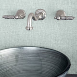 Vintage KS3128GL Two-Handle 3-Hole Wall Mount Bathroom Faucet, Brushed Nickel