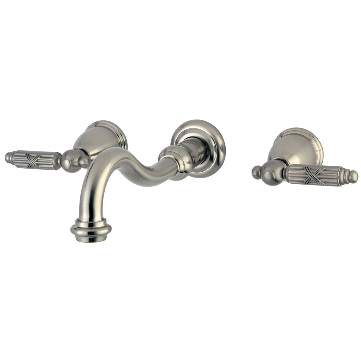 Vintage KS3128GL Two-Handle 3-Hole Wall Mount Bathroom Faucet, Brushed Nickel