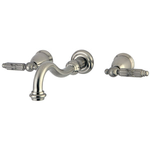 Vintage KS3128GL Two-Handle 3-Hole Wall Mount Bathroom Faucet, Brushed Nickel