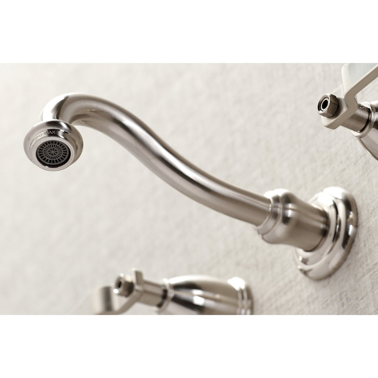 Whitaker KS3128KL Two-Handle 3-Hole Wall Mount Bathroom Faucet, Brushed Nickel