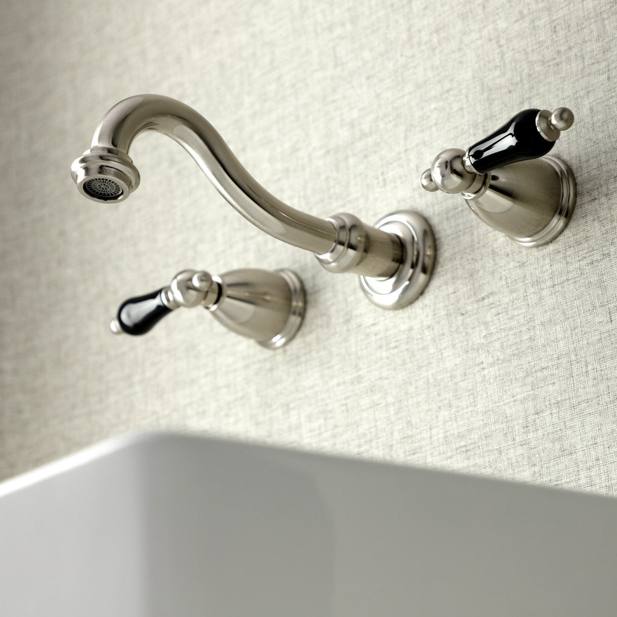 Duchess KS3128PKL Two-Handle Wall Mount Bathroom Faucet, Brushed Nickel
