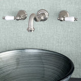 Vintage KS3128PL Two-Handle 3-Hole Wall Mount Bathroom Faucet, Brushed Nickel
