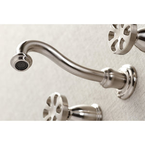 Belknap KS3128RX Two-Handle 3-Hole Wall Mount Bathroom Faucet, Brushed Nickel