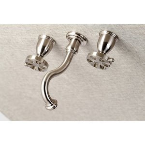 Belknap KS3128RX Two-Handle 3-Hole Wall Mount Bathroom Faucet, Brushed Nickel