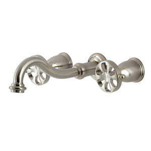 Belknap KS3128RX Two-Handle 3-Hole Wall Mount Bathroom Faucet, Brushed Nickel
