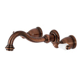 Vintage KS312PLAC Two-Handle 3-Hole Wall Mount Bathroom Faucet, Antique Copper