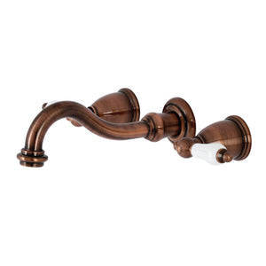 Vintage KS312PLAC Two-Handle 3-Hole Wall Mount Bathroom Faucet, Antique Copper