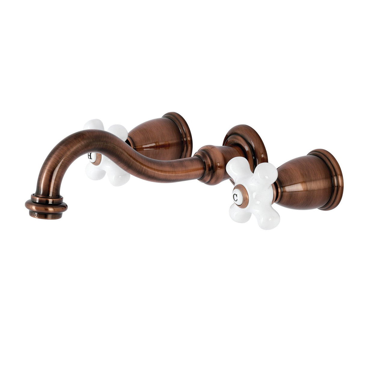 Vintage KS312PXAC Two-Handle 3-Hole Wall Mount Bathroom Faucet, Antique Copper