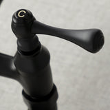 Kingston KS313MB Two-Handle 2-Hole Wall Mount Kitchen Faucet, Matte Black