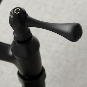 Kingston KS313MB Two-Handle 2-Hole Wall Mount Kitchen Faucet, Matte Black
