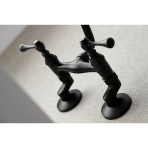 Kingston KS313MB Two-Handle 2-Hole Wall Mount Kitchen Faucet, Matte Black