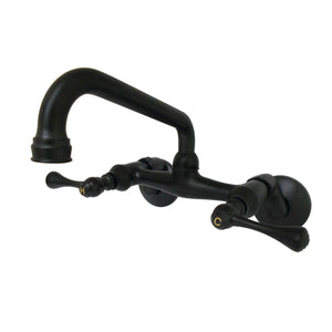 Kingston KS313MB Two-Handle 2-Hole Wall Mount Kitchen Faucet, Matte Black