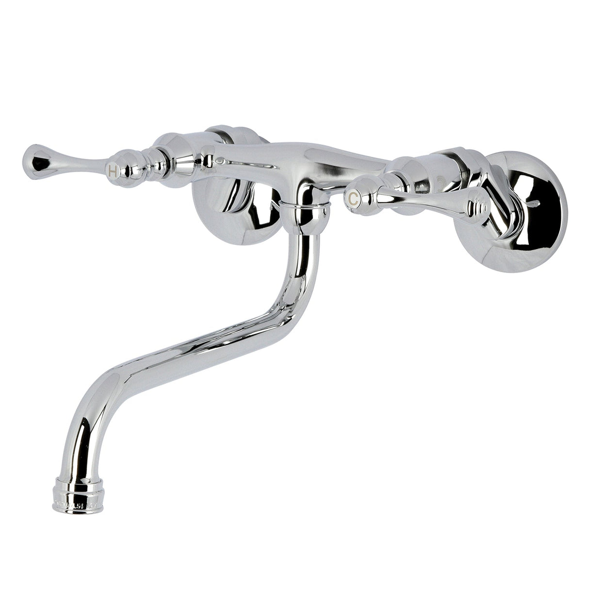 Kingston KS315C Two-Handle 2-Hole Wall Mount Bathroom Faucet, Polished Chrome