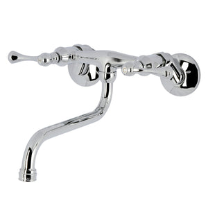 Kingston KS315C Two-Handle 2-Hole Wall Mount Bathroom Faucet, Polished Chrome