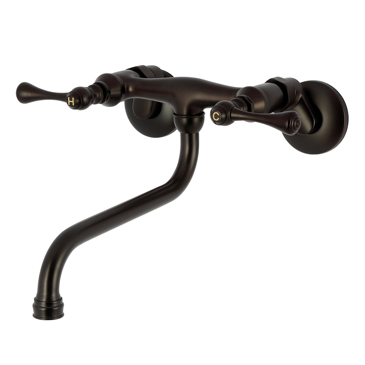 Kingston KS315ORB Two-Handle 2-Hole Wall Mount Bathroom Faucet, Oil Rubbed Bronze