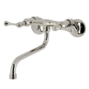 Kingston KS315PN Two-Handle 2-Hole Wall Mount Bathroom Faucet, Polished Nickel
