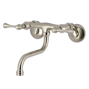 Kingston KS315SN Two-Handle 2-Hole Wall Mount Bathroom Faucet, Brushed Nickel