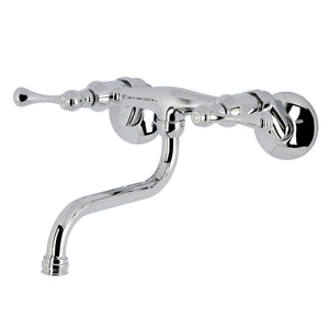 Kingston KS316C Two-Handle 2-Hole Wall Mount Bathroom Faucet, Polished Chrome