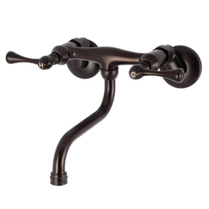 Kingston KS316ORB Two-Handle 2-Hole Wall Mount Bathroom Faucet, Oil Rubbed Bronze