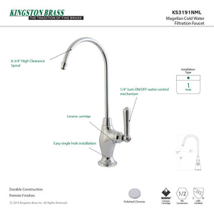 Magellan KS3191NML Single-Handle 1-Hole Deck Mount Water Filtration Faucet, Polished Chrome