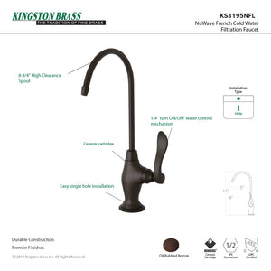 NuWave French KS3195NFL Single-Handle 1-Hole Deck Mount Water Filtration Faucet, Oil Rubbed Bronze